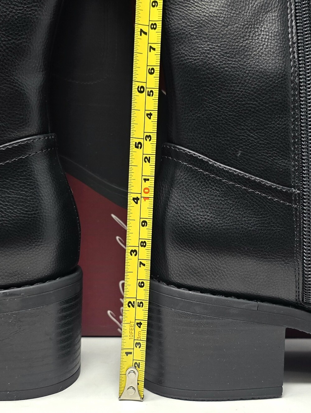 Kensie Naya Women's Tall Block Heel Boots Black Easy-on CHOOSE SIZE - Picture 11 of 13